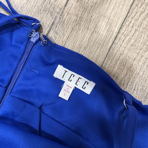 TCEC Blue Mini Dress with Ruffle Detail - Picture 2 of 2